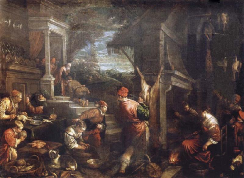 Francesco Bassano the younger The homecoming de lost of son into the father house China oil painting art